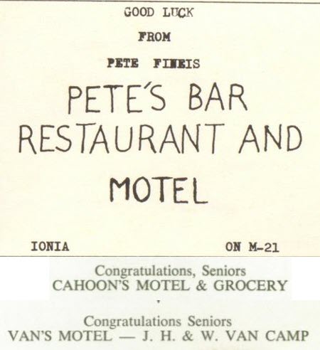 Undetermined Ionia Motel - 1959 High School Yearbook Motel Names (newer photo)